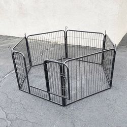 (Brand New) $70 Pet 6-Panel Playpen, Each Panel (24” Tall X 32” Wide) Heavy Duty Dog Exercise Fence Gate Crate Kennel