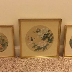 Asian Art - Watercolor On Silk 