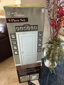 Brand New 9 Piece Set  Decorative Wall Frame With "Our Family" Plaque