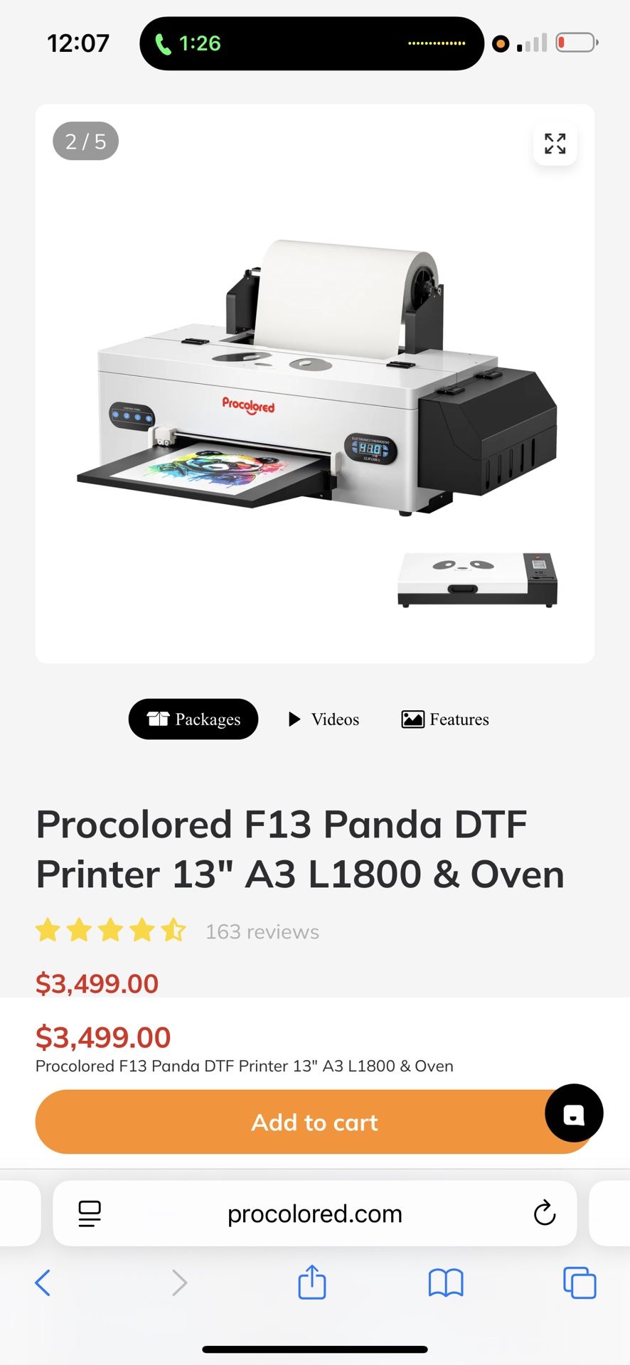 Procolored F13 Panda DTF Printer 13" A3 L1800 & Oven