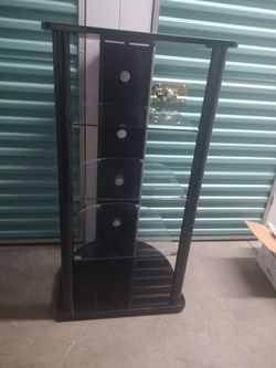 Two Stands with Glass Shelves 