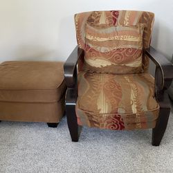 Custom Made Accent Chair And Ottoman And pillow 