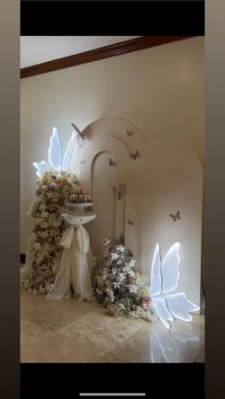 2 LED Butterflies For Display Baby Shower Wedding Birthday Decor