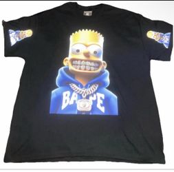 BART SIMPON GRAPHIC DESIGNED BLACK T-SHIRT WITH HIGH GRADE RHINESTONES SIZE XL UNISEX