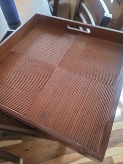 Large Square Wooden Serving Tray