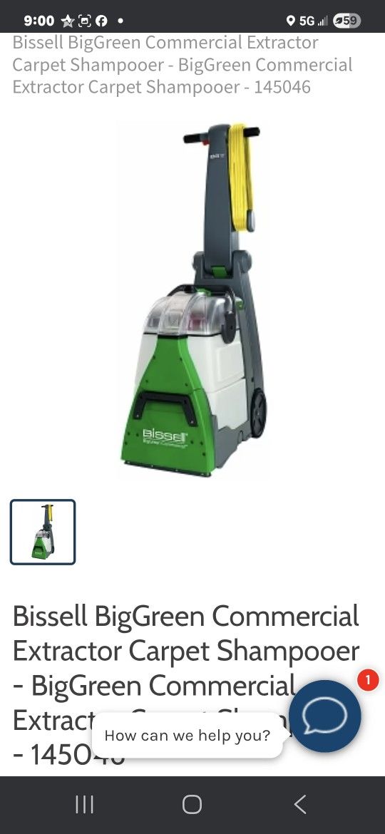 Carpet cleaner big cream machine