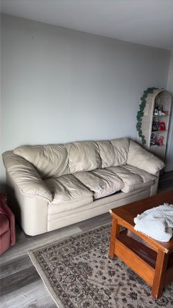 light brown sleeper couch
