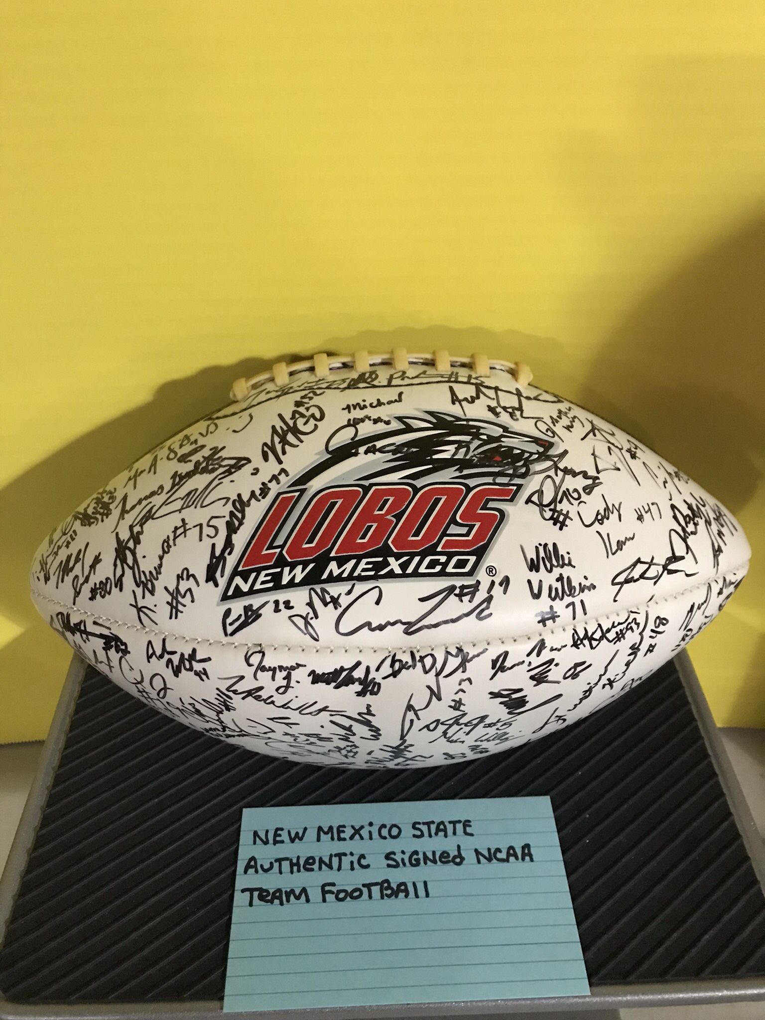New Mexico State Autographed Signed Ncaa Team Football