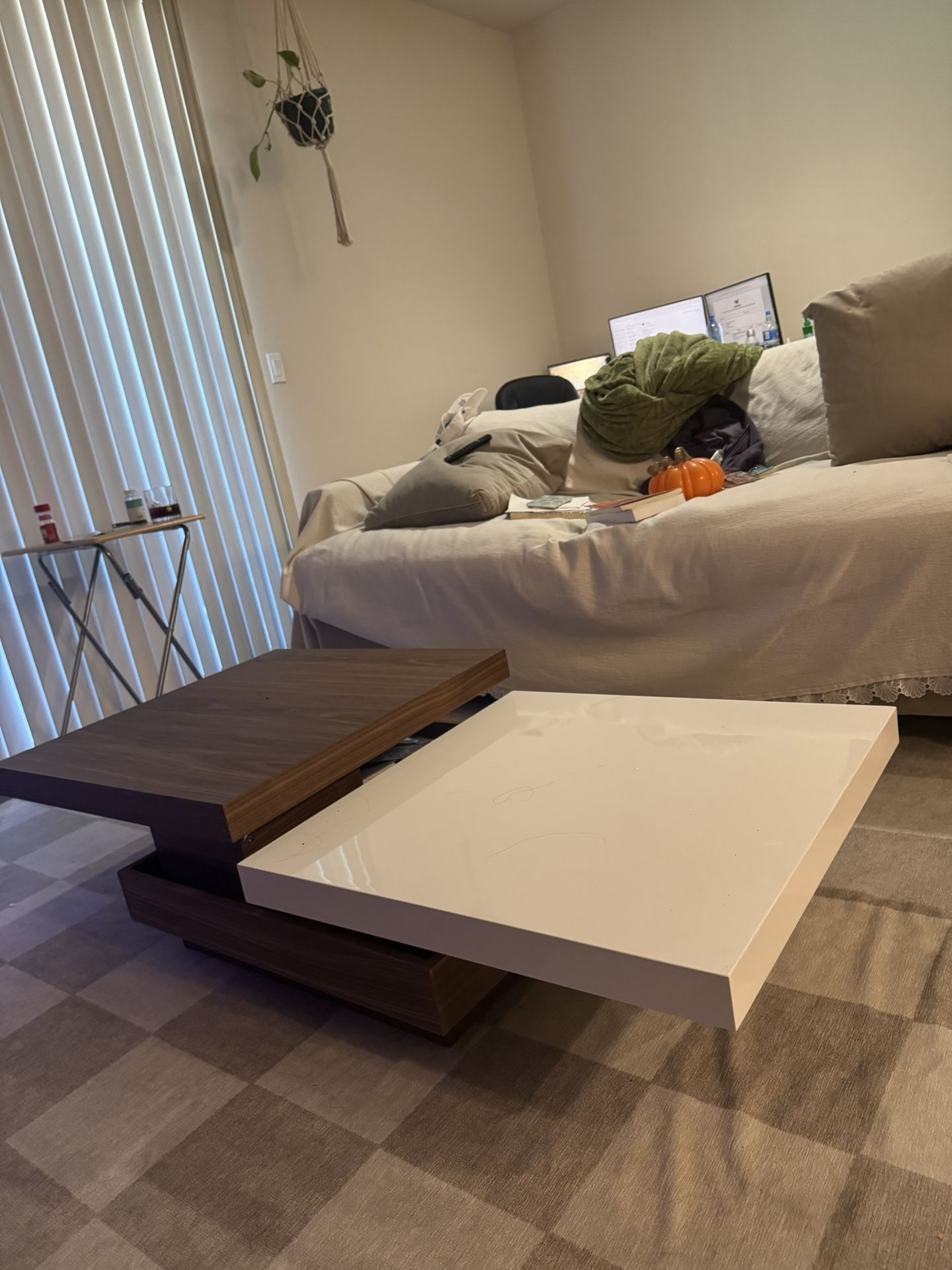 Walnut And white Coffee Table