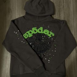 Gray & Green Sp5der Hoodie