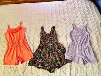 Set of 3 Girls Summer Rompers (sz:7-8)