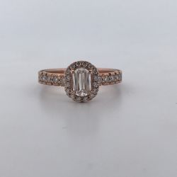 14k Rose Gold 1.35ct Diamond Ring said size 9