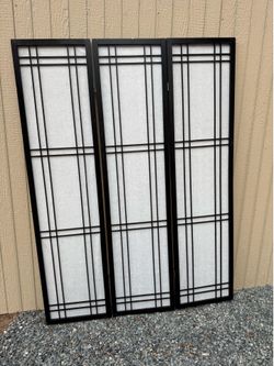3 Panel Room Divider / Folding Screen – Black
