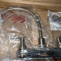 2 Handle High Arc Kitchen Faucet Classic Stainless Cornerstone
