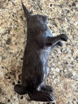 Vintage rare bronze, metal standing bunny heavy