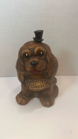 charming vintage 1960s Treasure Craft ceramic dog cookie jar