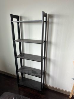 Black wood bookshelf