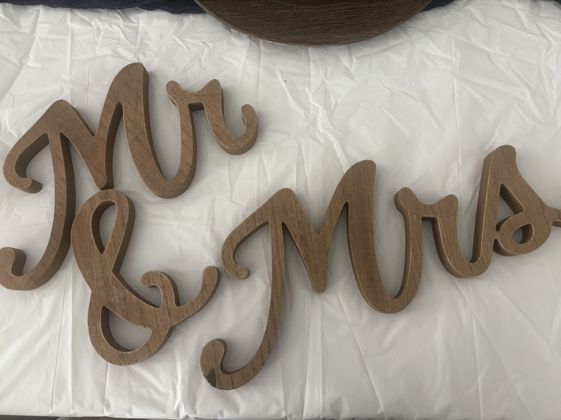 Wooden Mr & Mrs Wedding Signs All 3 For $8