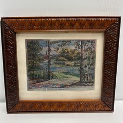 Vintage Signed Summer Foil Etch/Emboss Art