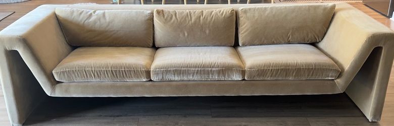 CB2 Modern Faux Velvet Sofa