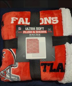 NFL blanket... Football sports team Atlanta Falcons. Ultra soft sherpa