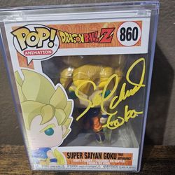 Funko Pop Dragon Ball Z Super Saiyan Goku #860 Autographed