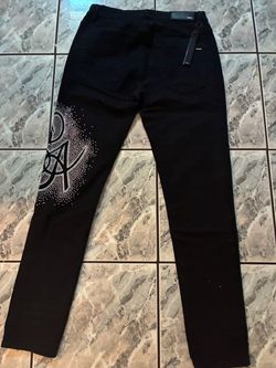 Black Amiri Rhinestone Jeans