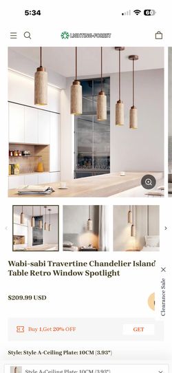 Wabi-sabi Travertine Chandelier Island Table Retro Window Spotlight