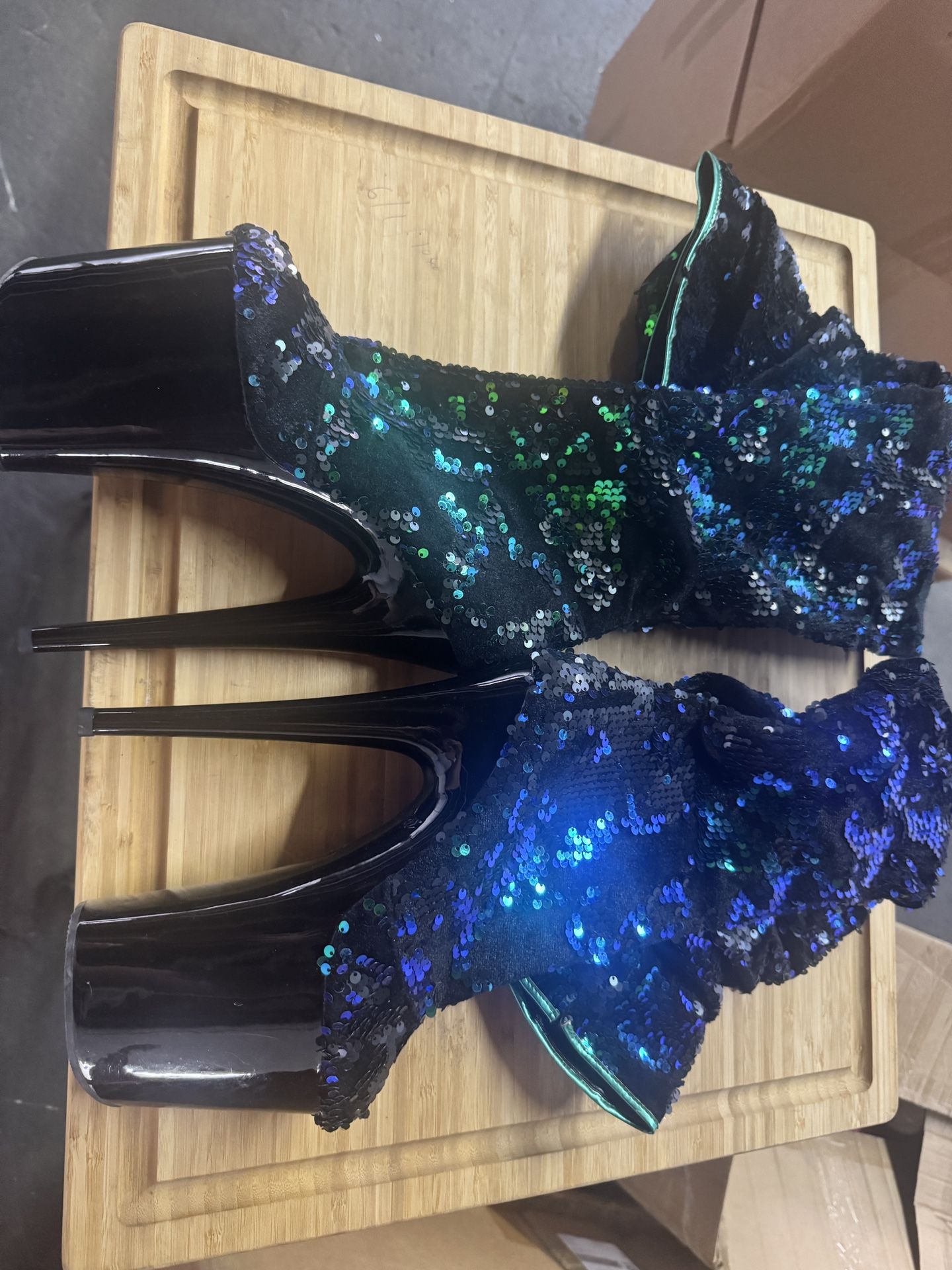 Pleasers Thigh High Sequin 8 Inch Heels