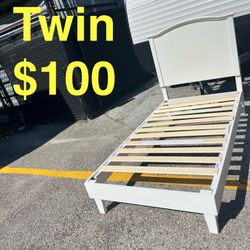Twin Bed Frame White 