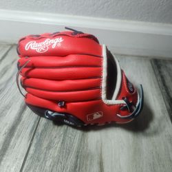 Rawlings YOUTH GLOVE 9" Tee Ball RIGHT HAND THROW Red/Blue (PL90SN)