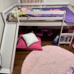 White Loft Bed - Twin Size