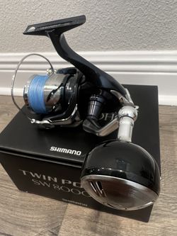New Shimano Twinpower 8000 SW8000HG Fishing Reel With Braid for