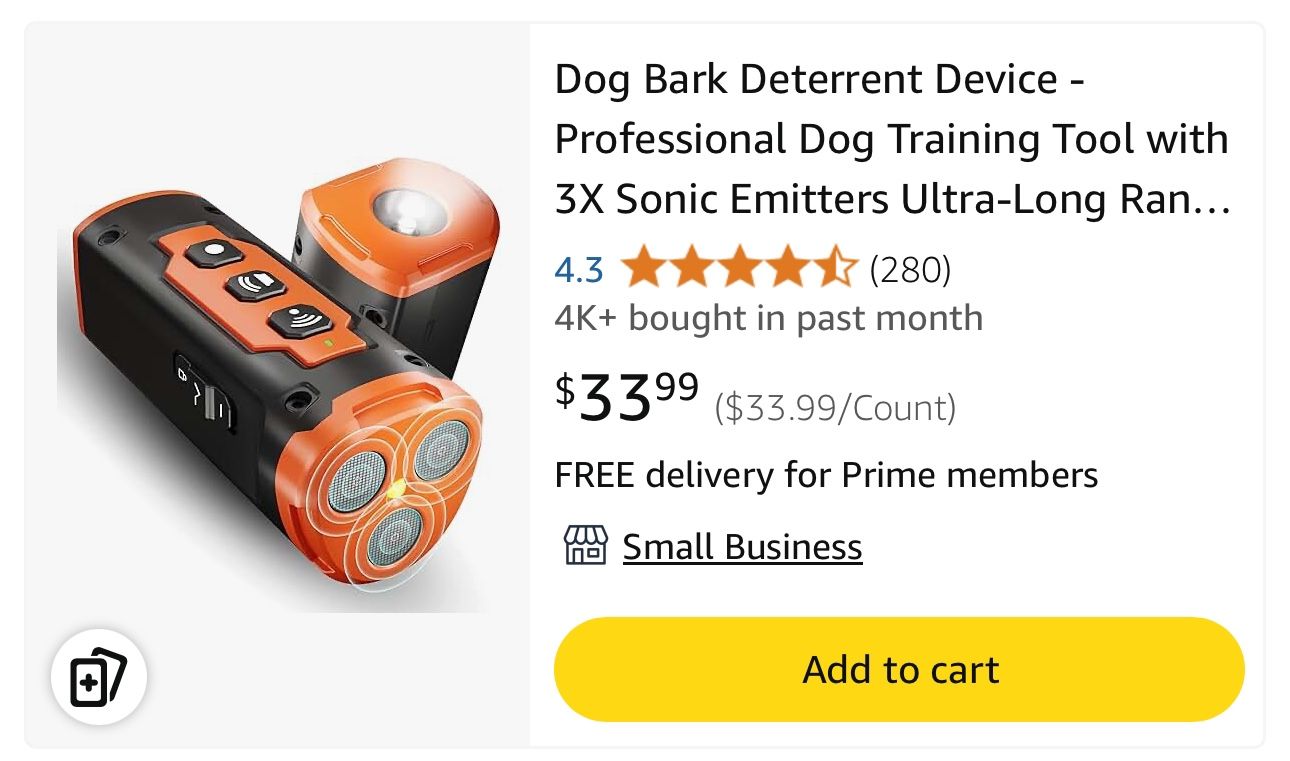 Dog Barking Deterrent Device 