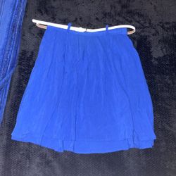 Blue Rayon Skirt W/ Belt 
