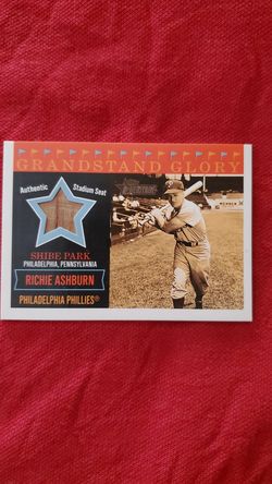Richie ashburn authentic stadium seat baseball card