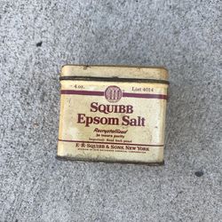 Vintage Squibb Epsom Salt Tin