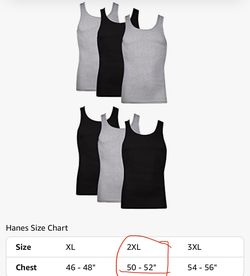 Hanes 2XL Tagless 6 Tank Value Pack - Black/Grey