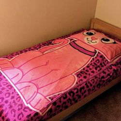 Twin size bed, cover, and pillow cover