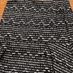 Ann Taylor Black And White Flared Skirt