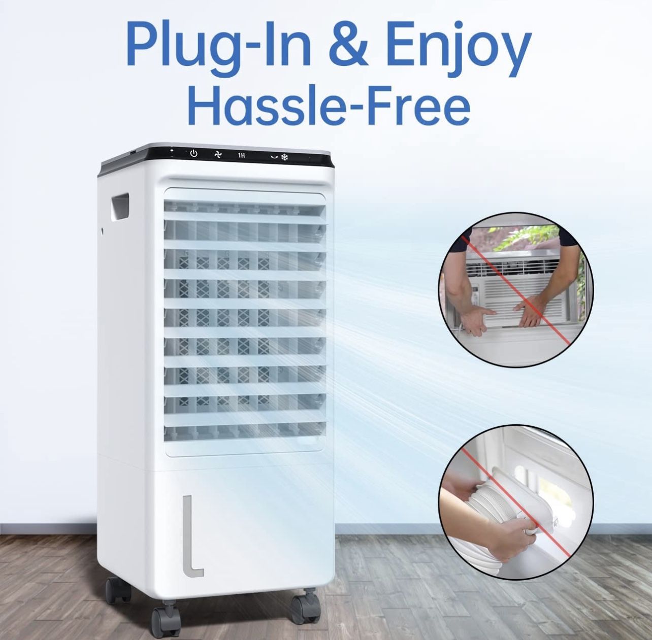 Evaporative Air Cooler, fancole 3-in-1 Portable Air Conditioner
