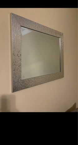 Silver framed mirror