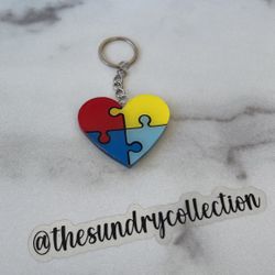 Autism Heart Keychain
