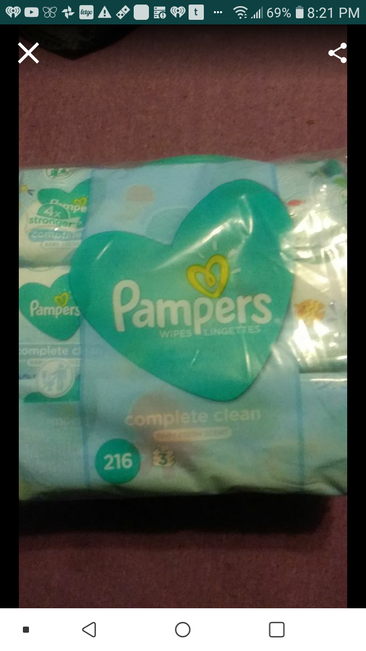 3 pack of Pampers wipes