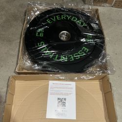 BalanceFrom Olympic Bumper Plate Weight Plate, 25 lbs Pair Black