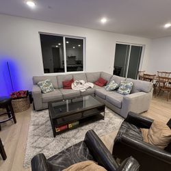 Modern Wood & Glass Coffee Table w/ Storage Shelf