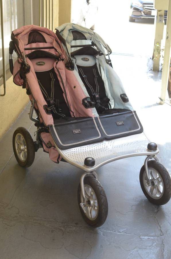 Valco Twin Dual Baby Stroller Tri-Mode Boy Girl Pink Child Carriage