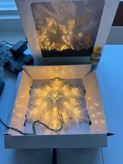 GE LED blue / white sparkly tree topper