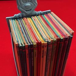 Vintage Disney Mickey Mouse Book Holder with 24 Story Books