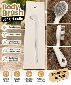 Long Handle Body Brush with Soft Silicone Bristles